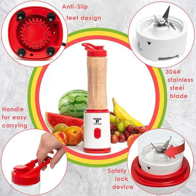 Alt view image 3 of 7 - Single Serve Blender, White & Red, 20 oz