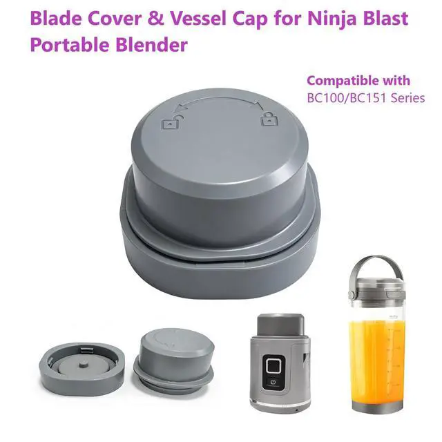 Alt view image 3 of 7 - Blade Cover And Vessel Cap for Ninja Blast Portable Blender - Compatible with BC100/BC151 Series, 2-in-1 Replacement Parts, Food Grade, Leakproof, Dishwasher Safe