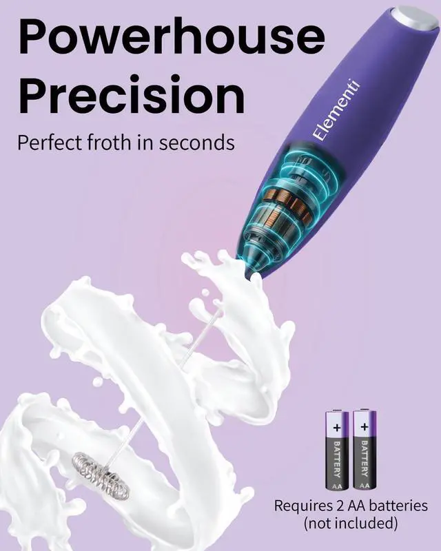 Alt view image 3 of 7 - Portable Electric Milk Frother, Matcha Whisk, Milk Frother for Coffee Frother Electric Hand Blender, Mini Electric Whisk Small Hand Blender (Periwinkle)
