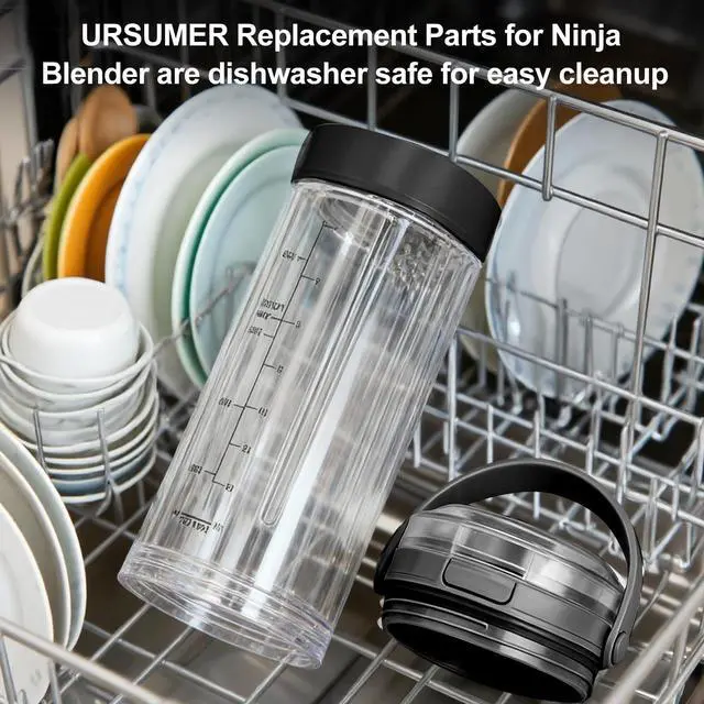 Alt view image 4 of 6 - Lid Accessories Compatible with Ninja Blast- Replacement Lid for Ninja Blast Portable Blender 18oz Blending Vessel, Leakproof Sip Seal Spout Lid, Dishwasher Safe & Portable,Black