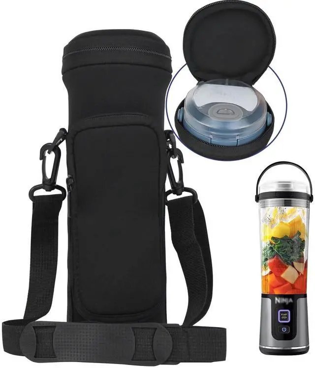 Main image of Carrying Sleeve for Ninja BC151 Blast Portable Blender with Lid, Flip Portable Blender Travel Insulated Sleeve with Adjustable Crossbody Strap and Pocket (Black)