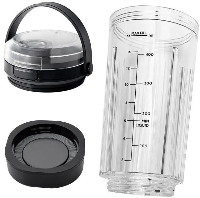 Main image of 3 Pieces Blender Replacement Parts for Ninja Blast BC151 BC100 CL155 Series, 18oz Blending Vessel Cup with Sip Lid & Bottom Cap Compatible with Ninja Blast Portable Personal Blender