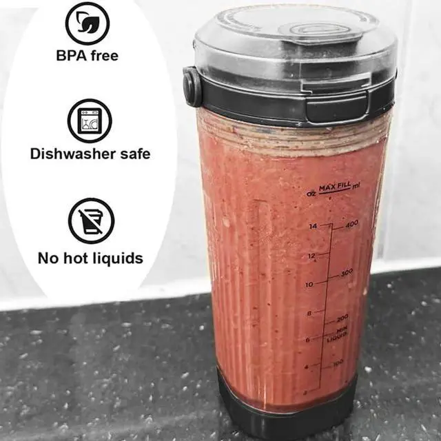 Alt view image 5 of 7 - 3 Pieces Blender Replacement Parts for Ninja Blast BC151 BC100 CL155 Series, 18oz Blending Vessel Cup with Sip Lid & Bottom Cap Compatible with Ninja Blast Portable Personal Blender