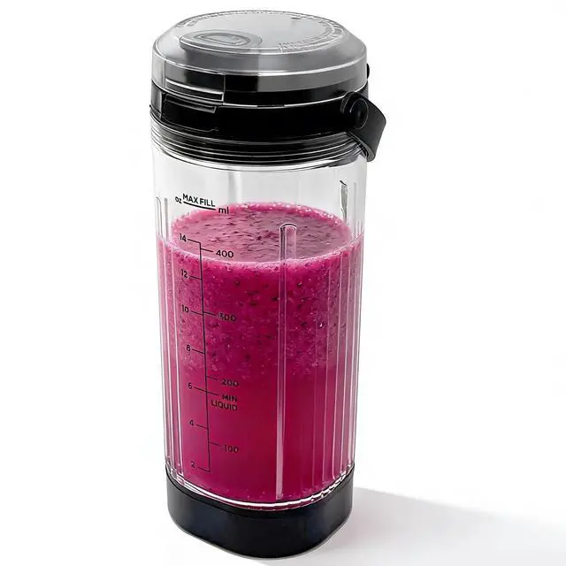 Alt view image 2 of 7 - 3 Pieces Blender Replacement Parts for Ninja Blast BC151 BC100 CL155 Series, 18oz Blending Vessel Cup with Sip Lid & Bottom Cap Compatible with Ninja Blast Portable Personal Blender