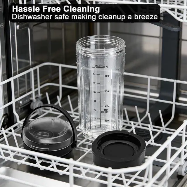 Alt view image 4 of 7 - 18oz Vessel Replacement Compatible with Ninja Blast Portable Blender BC100 & BC151 Series, Blender Cup with Lid for Ninja BC151BK BC151NV BC151MB BC151CR BC151EM BC151ND BC151PR BC151WH CL155ARD