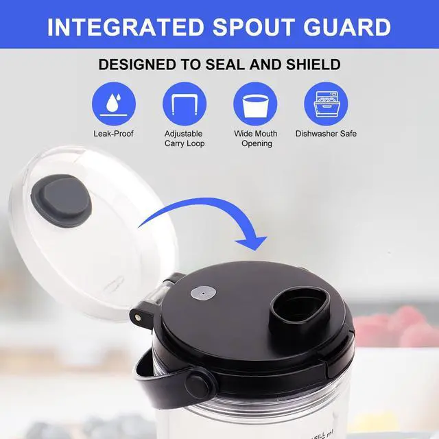 Alt view image 3 of 7 - 18oz Blender Cup Replacement for Ninja Blast Portable Blender BC100 & BC151 Series: Blending Vessel Cap with Sip Lid Accessories Part for Ninja Blast Blender BC151BK BC151NV BC151ND(Black)