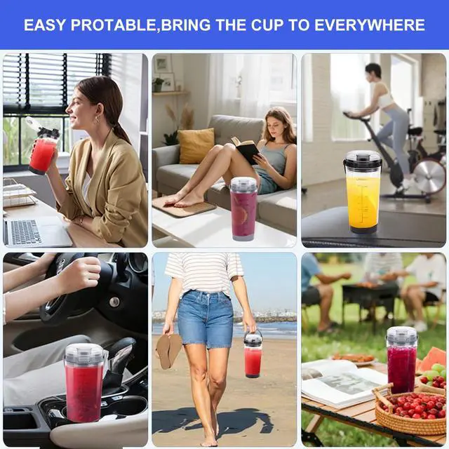 Alt view image 7 of 7 - 18oz Blender Cup Replacement for Ninja Blast Portable Blender BC100 & BC151 Series: Blending Vessel Cap with Sip Lid Accessories Part for Ninja Blast Blender BC151BK BC151NV BC151ND(Black)