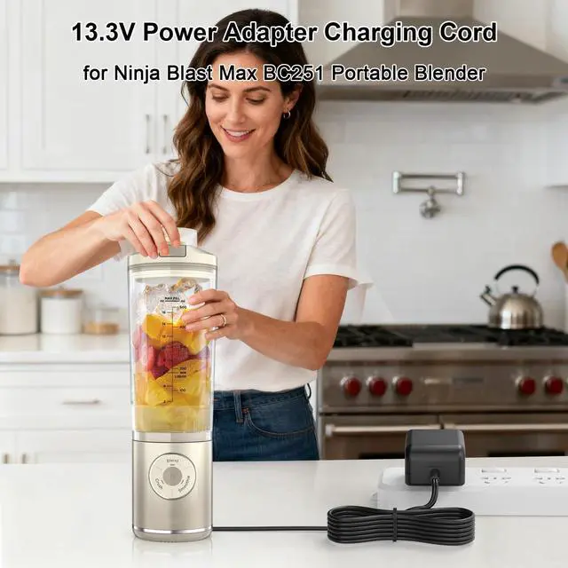 Alt view image 4 of 7 - 13.3V Adapter Charger Replacement for Ninja Blast Max Portable Blender