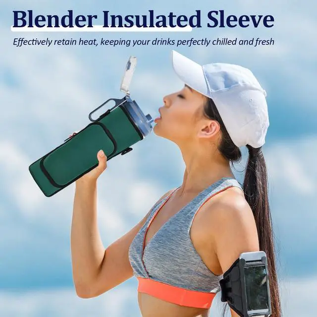 Alt view image 3 of 7 - Storage Sleeve Bag for Ninja Blast Max Portable Blender with Shoulder Strap and Accessory Pocket compatible with BC251NV/BC251IV/BC251GY/BC251MT/BC251PK/BC251LD/BC251SL, 22 oz (Dark green)