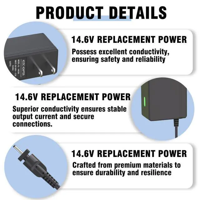 Alt view image 5 of 7 - Charger for Ninja Blast Max Compatible with Ninja Blast Max BC251 BC200 BC200GY BC200LD BC251LD Portable Blender Power Adapter