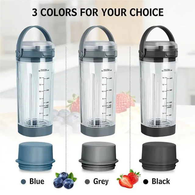 Alt view image 3 of 7 - Ninja Blast Accessories - 4pcs Replacement 18oz Blending Vessel Cup, Cap, Leakproof-Lid & Sip Spout and Blade Cover, BPA Free Compatible with Ninja Blast Portable Blender BC100 & BC151 Series Blue