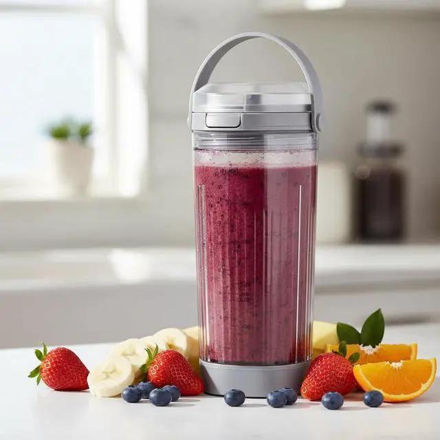Alt view image 7 of 7 - Ninja Blast Accessories - 4pcs Replacement 18oz Blending Vessel Cup, Cap, Leakproof-Lid & Sip Spout and Blade Cover, BPA Free Compatible with Ninja Blast Portable Blender BC100 & BC151 Series Blue