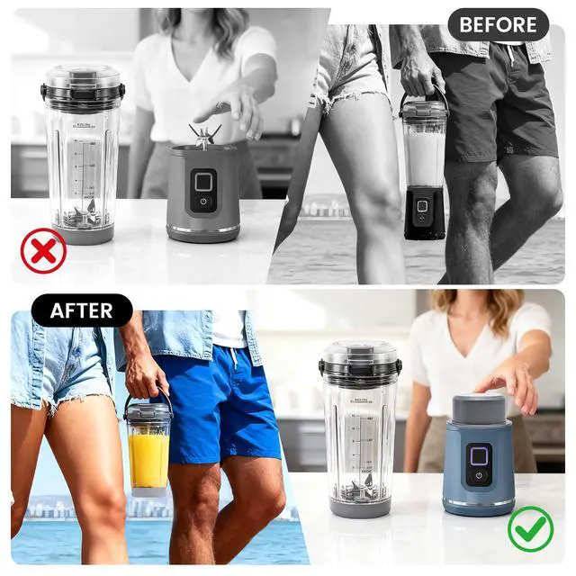 Alt view image 6 of 7 - Blade Cover & Vessel Cap for Ninja Blast Portable Blender - Compatible with BC100/BC151 Series, Food Grade Leakproof Replacement Part, Dishwasher Safe