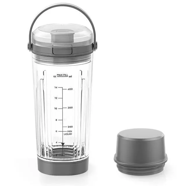 Alt view image 7 of 7 - 18 oz Vessel Cup Compatible with Ninja Blast Portable Blender, Accessories Sip Lid with Carry Handle, Bottom Cap and Blade Cover Fits for BC150/ BC100 Series Blender (Gray)