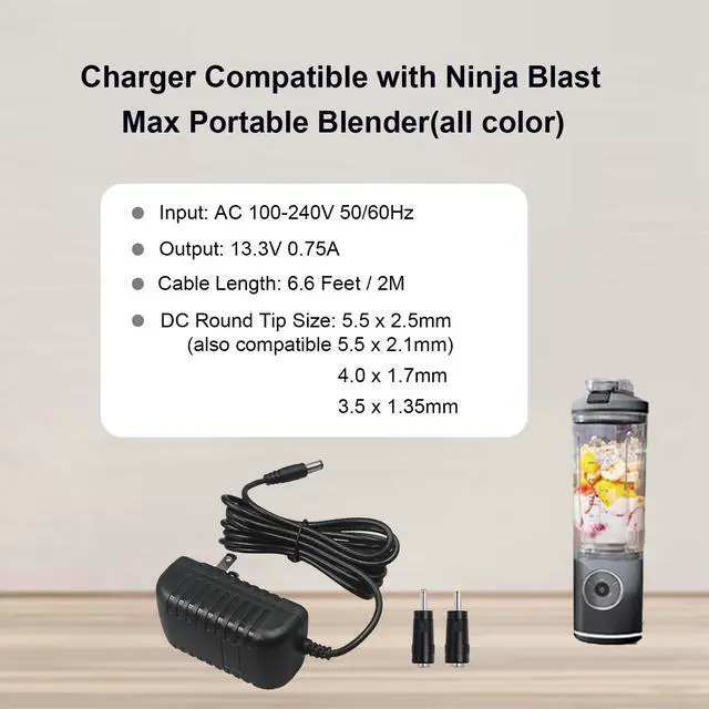 Alt view image 3 of 6 - BC251 Charger Compatible with Ninja Blast Max BC251 Portable Blender Power Cord