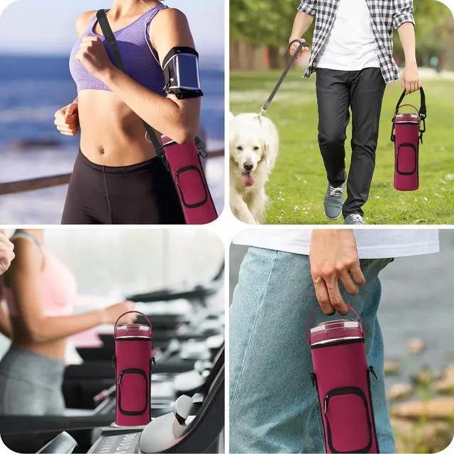 Alt view image 5 of 5 - Storage Bag for Ninja Portable Blender Dust Cover Sleeve with Shoulder Strap, Accessory Pocket for Ninja BC151NV/BC51NV/BC151BK/BC151CR/BC151EM/ BC151PR/BC151WH/BC155PS Portable Blender (Burgundy)
