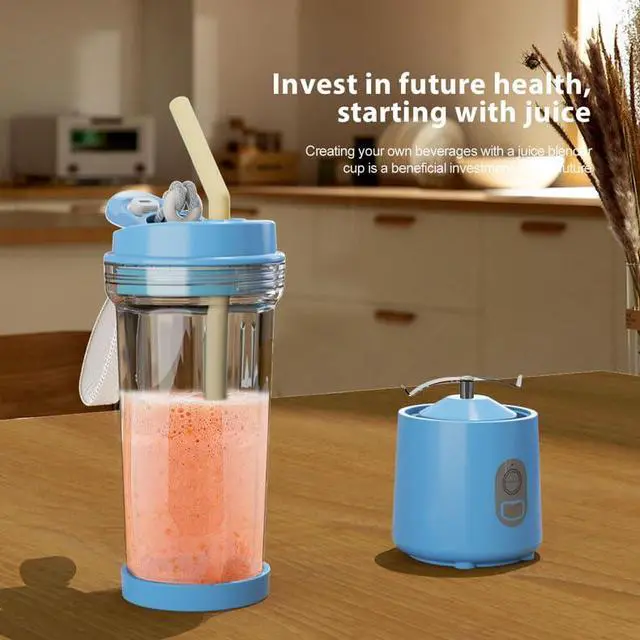 Alt view image 3 of 7 - Portable Blender for Smoothies and Shakes, Shakes & Ice Crushing, 16.9 oz, 40 Seconds Auto Shutoff, 3 Seconds No-Load Protection, One-Button-Operation Smoothie Maker(Blue)