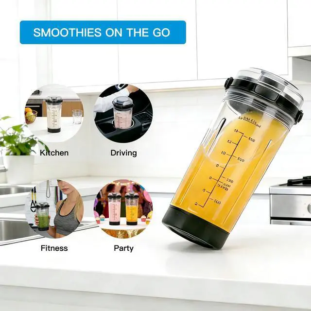 Alt view image 7 of 7 - Replacement 18 oz Blending Vessel Compatible with Ninja Blast Portable Blender, 18oz Cup with Sip Lid & Bottom Cap for Ninja BC100 BC151 Series (Black)