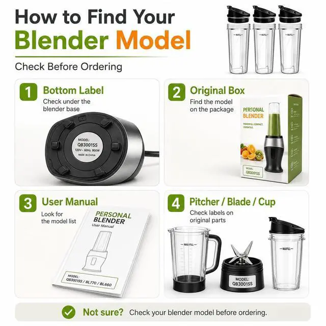 Alt view image 2 of 7 - Blender 16oz Cups Replacement for Ninja - 3 Pack Ninja Blender Cups with Lids, Compatible with Ninja QB3001SS, BL770, BL780, BL660, BL740, BL810, Nutri Ninja Series Blenders