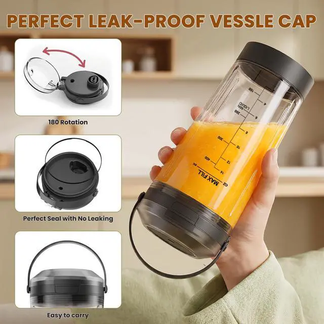 Alt view image 4 of 7 - 18oz Blender Cup Replacement Compatible with Ninja Blast BC151BK, Portable Smoothie Cup with Leak-Proof Flip Lid & Carry Handle, BPA-Free Blending Vessel Accessories for Gym Office Outdoor