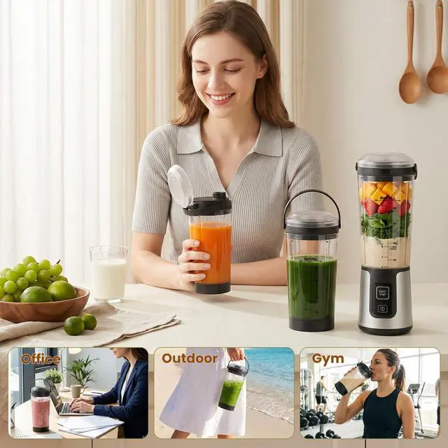 Alt view image 7 of 7 - 18oz Blender Cup Replacement Compatible with Ninja Blast BC151BK, Portable Smoothie Cup with Leak-Proof Flip Lid & Carry Handle, BPA-Free Blending Vessel Accessories for Gym Office Outdoor