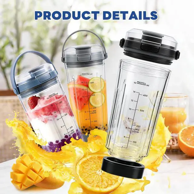 Alt view image 5 of 7 - 18 oz Blending Cup Compatible with Ninja Blast BC151 Series, Blue