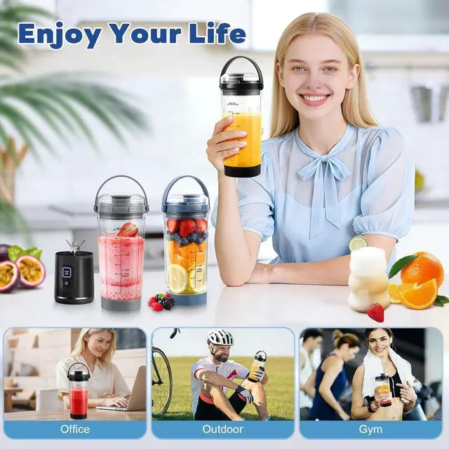 Alt view image 7 of 7 - 18 oz Blending Cup Compatible with Ninja Blast BC151 Series, Blue