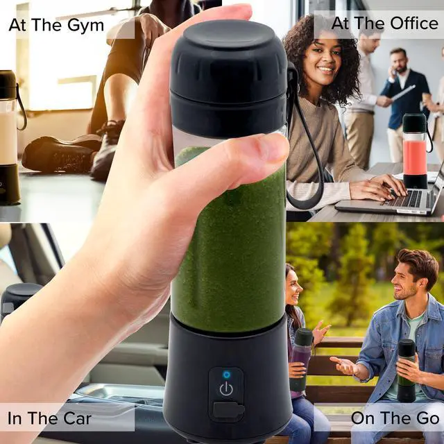 Alt view image 7 of 7 - Portable Blender for Shakes and Smoothies, On-the-GO Personal Blender with USB-C Rechargeable, 6-Piece-Blade for Crushing Ice, BPA Free 16 Oz Tritan Jar for Travel, Office and Sports