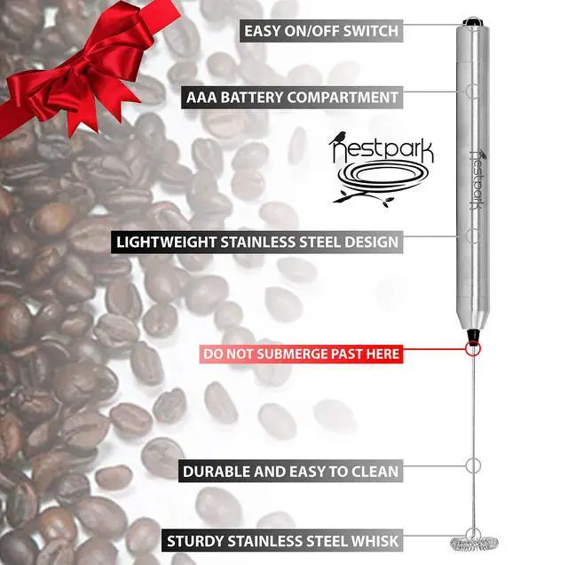 Alt view image 3 of 7 - Portable Drink Mixer and Milk Frother Wand - Small Hand-Held Mini Mixer Electric Stick Blender - Bulletproof Keto Coffee Blender Rapid Emulsifier - Cordless and Battery Operated