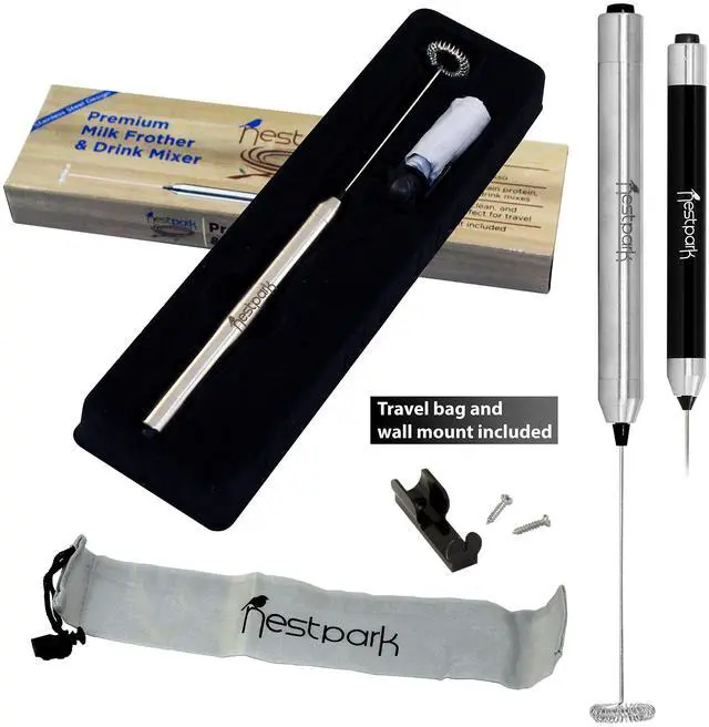 Alt view image 7 of 7 - Portable Drink Mixer and Milk Frother Wand - Small Hand-Held Mini Mixer Electric Stick Blender - Bulletproof Keto Coffee Blender Rapid Emulsifier - Cordless and Battery Operated