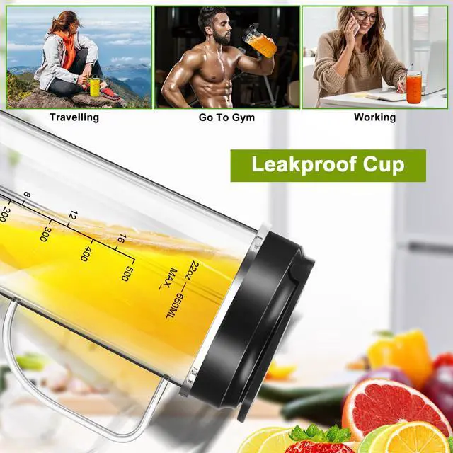 Alt view image 5 of 7 - 2 Pack Magic Bullet Blender Cups, Tall 22oz Cup with Flip Top To-Go Lid & 4 Fins Cross Blade Blender Replacement Parts, Replacement Cup Mug with Handle Compatible with Magic Bullet 250w MB1001