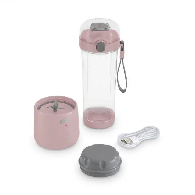 Alt view image 2 of 2 - Portable Blender for Smoothies and Protein Shakes Personal Mini Smoothie Maker, USB-C Rechargeable, BPA Free, Single Serve Travel Blender Cup, Dishwasher Safe Parts, Leak Proof, 12.8 oz, Rose