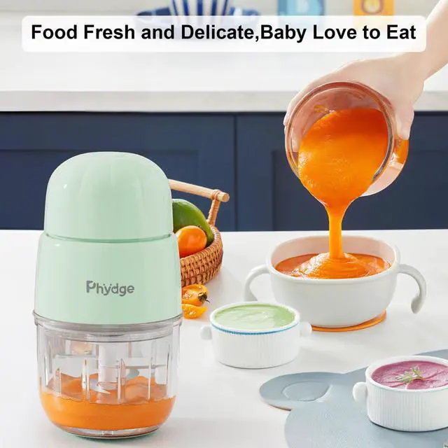 Alt view image 3 of 7 - Baby Food Maker, Green Baby Food Blender, 10oz Baby Food Puree Maker, Food Processor for Baby Foods Fruit Vegetable Meat, 10-Second Quick Soft Food Prep for Baby