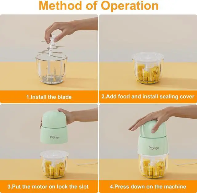 Alt view image 6 of 7 - Baby Food Maker, Green Baby Food Blender, 10oz Baby Food Puree Maker, Food Processor for Baby Foods Fruit Vegetable Meat, 10-Second Quick Soft Food Prep for Baby