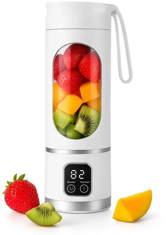 Main image of Portable Blender for Shakes and Smoothies 12 Blades, 450ml Travel Cup, USB-C Rechargeable Mini Juicer, Ice Crush Power, Personal Smoothie Blender for Protein Shakes, Gym, Office & Travel