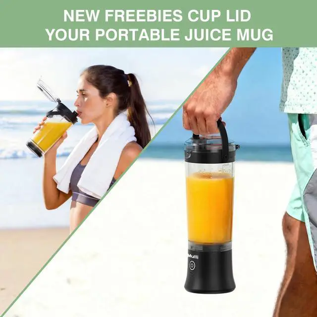 Alt view image 5 of 6 - Portable Blender,17oz Portable Blender for Shakes & Smoothies, USB-C Rechargeable, BPA-Free, with Leak-Proof Lid & Straw Lid, Dishwasher Safe Cups