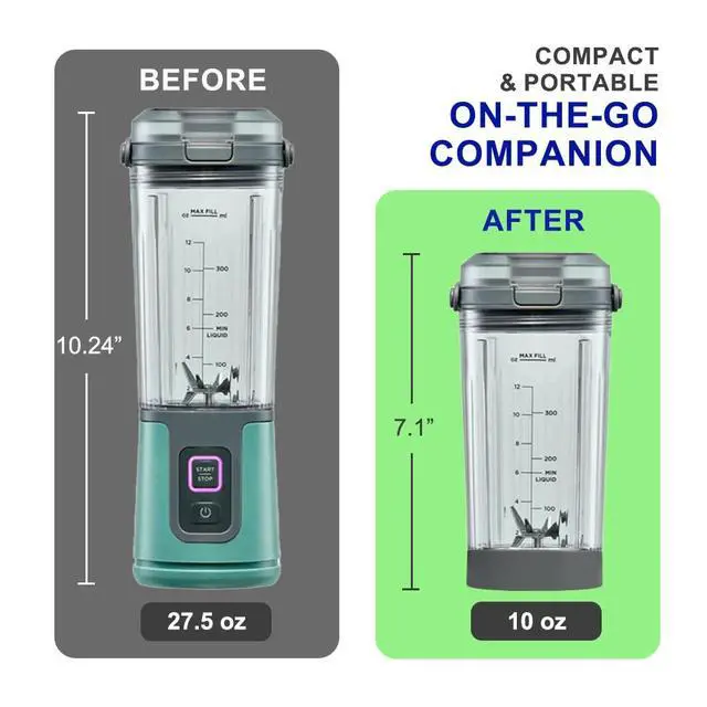 Alt view image 3 of 7 - Blade Cover and Vessel Cap for Ninja Blast, Portable Blender BC100 & BC151 Series, Ninja Accessories, 2-in-1 Replacement Parts, Food Grade, Leakproof, Dishwasher Safe, grey
