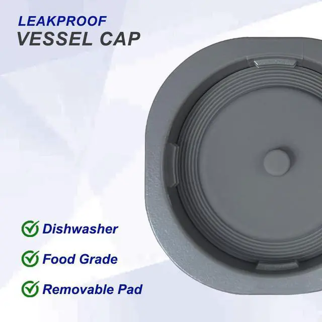 Alt view image 4 of 7 - Blade Cover and Vessel Cap for Ninja Blast, Portable Blender BC100 & BC151 Series, Ninja Accessories, 2-in-1 Replacement Parts, Food Grade, Leakproof, Dishwasher Safe, grey