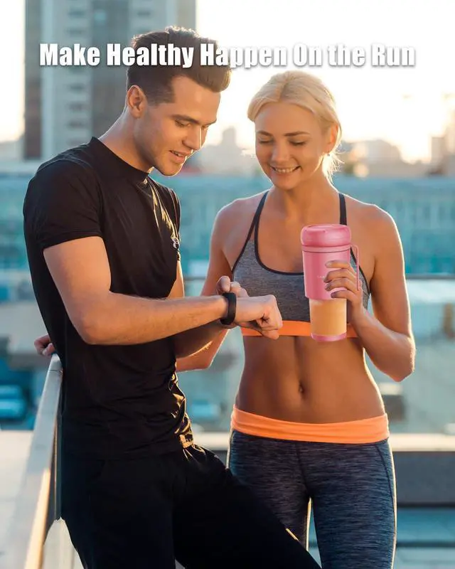 Alt view image 4 of 7 - Portable Blender for Smoothies, Magnetic Rechargeable Personal Blender with Ultra Sharp 4 Blades, Foldable Travel Juicer Cup, BPA-Free 10.5oz To-Go Mixer for Shakes, Gym, Office