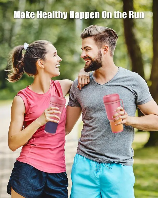 Alt view image 3 of 7 - Portable Blender for Smoothies, Magnetic Rechargeable Personal Blender with Ultra Sharp 4 Blades, Foldable Travel Juicer Cup, BPA-Free 10.5oz To-Go Mixer for Shakes, Gym, Office
