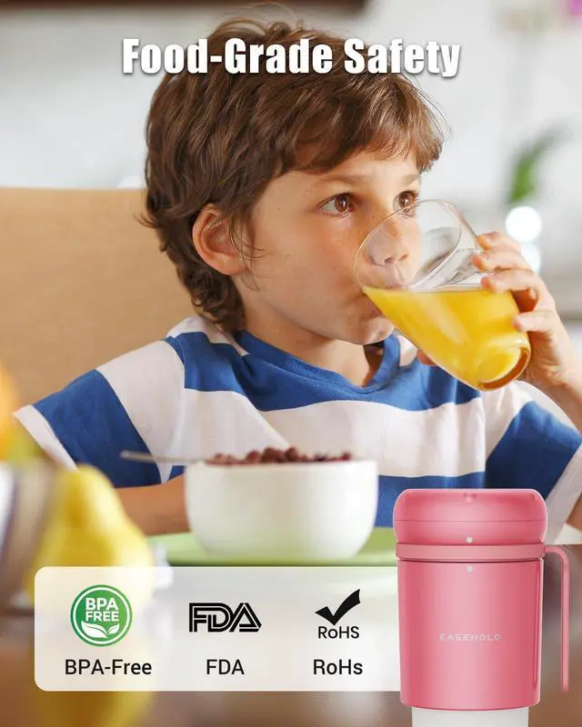 Alt view image 6 of 7 - Portable Blender for Smoothies, Magnetic Rechargeable Personal Blender with Ultra Sharp 4 Blades, Foldable Travel Juicer Cup, BPA-Free 10.5oz To-Go Mixer for Shakes, Gym, Office