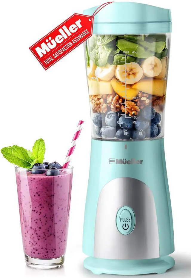 Main image of -Duty Personal Blender for Shakes and Smoothies with a 15 Oz Travel Cup and Lid, Juices, Baby Food, Portable Blender & Food Processor, Turquoise