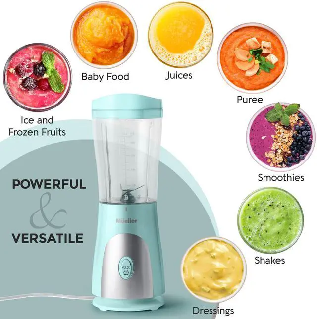 Alt view image 5 of 6 - -Duty Personal Blender for Shakes and Smoothies with a 15 Oz Travel Cup and Lid, Juices, Baby Food, Portable Blender & Food Processor, Turquoise
