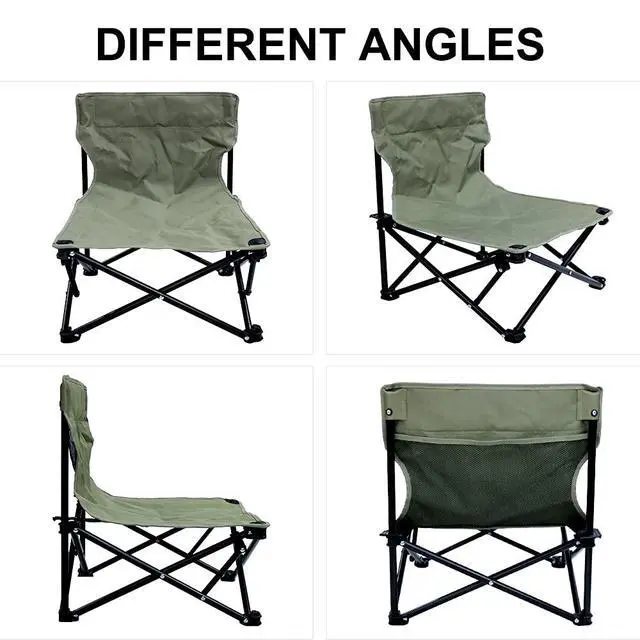 Alt view image 2 of 6 - Low Beach Chairs for Adults,Lightweight Camping Chair, Camp Chair, Folding Chairs for Outside Folding Lawn Chairs for Camping Beach Concert, Low Profile Low Back