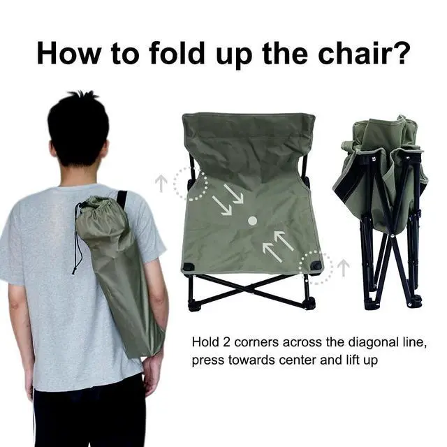 Alt view image 5 of 6 - Low Beach Chairs for Adults,Lightweight Camping Chair, Camp Chair, Folding Chairs for Outside Folding Lawn Chairs for Camping Beach Concert, Low Profile Low Back