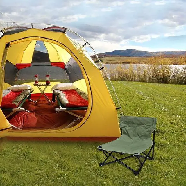 Alt view image 6 of 6 - Low Beach Chairs for Adults,Lightweight Camping Chair, Camp Chair, Folding Chairs for Outside Folding Lawn Chairs for Camping Beach Concert, Low Profile Low Back