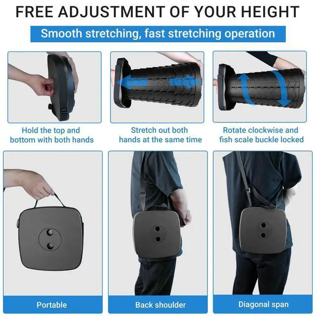 Alt view image 4 of 6 - Upgraded Square Folding Stool, Max Load Capacity 485lbs, Portable Collapsible Seat, Telescoping Foldable Stool for Camping, Fishing, Hiking, Travel