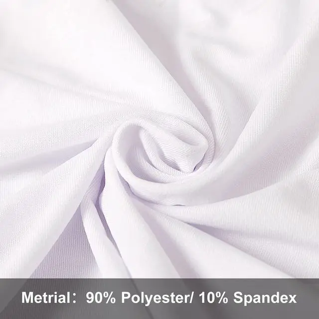 Alt view image 4 of 7 - 2 PCS White Stretch Spandex Folding Chair Slipcovers, Dining Room Chair Covers Stretch Chair Slipcovers Protector for Wedding, Banquet, and Party