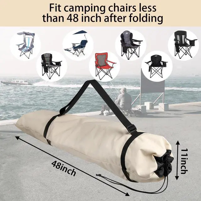 Alt view image 2 of 7 - Camping Chair Replacement Bag 48 Inches Folding Chair Carry Bag with Adjustable Shoulder Strap Nylon Storage Tent Bag Heavy Duty Chair Bag for Travel Camping Sports (Exclude Chair)