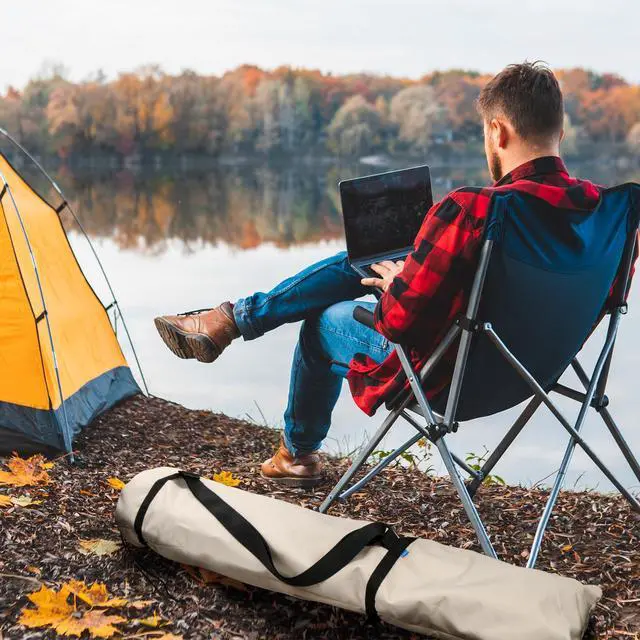 Alt view image 6 of 7 - Camping Chair Replacement Bag 48 Inches Folding Chair Carry Bag with Adjustable Shoulder Strap Nylon Storage Tent Bag Heavy Duty Chair Bag for Travel Camping Sports (Exclude Chair)